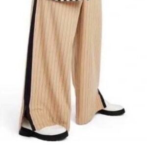 La Ligne Tan Striped Trousers